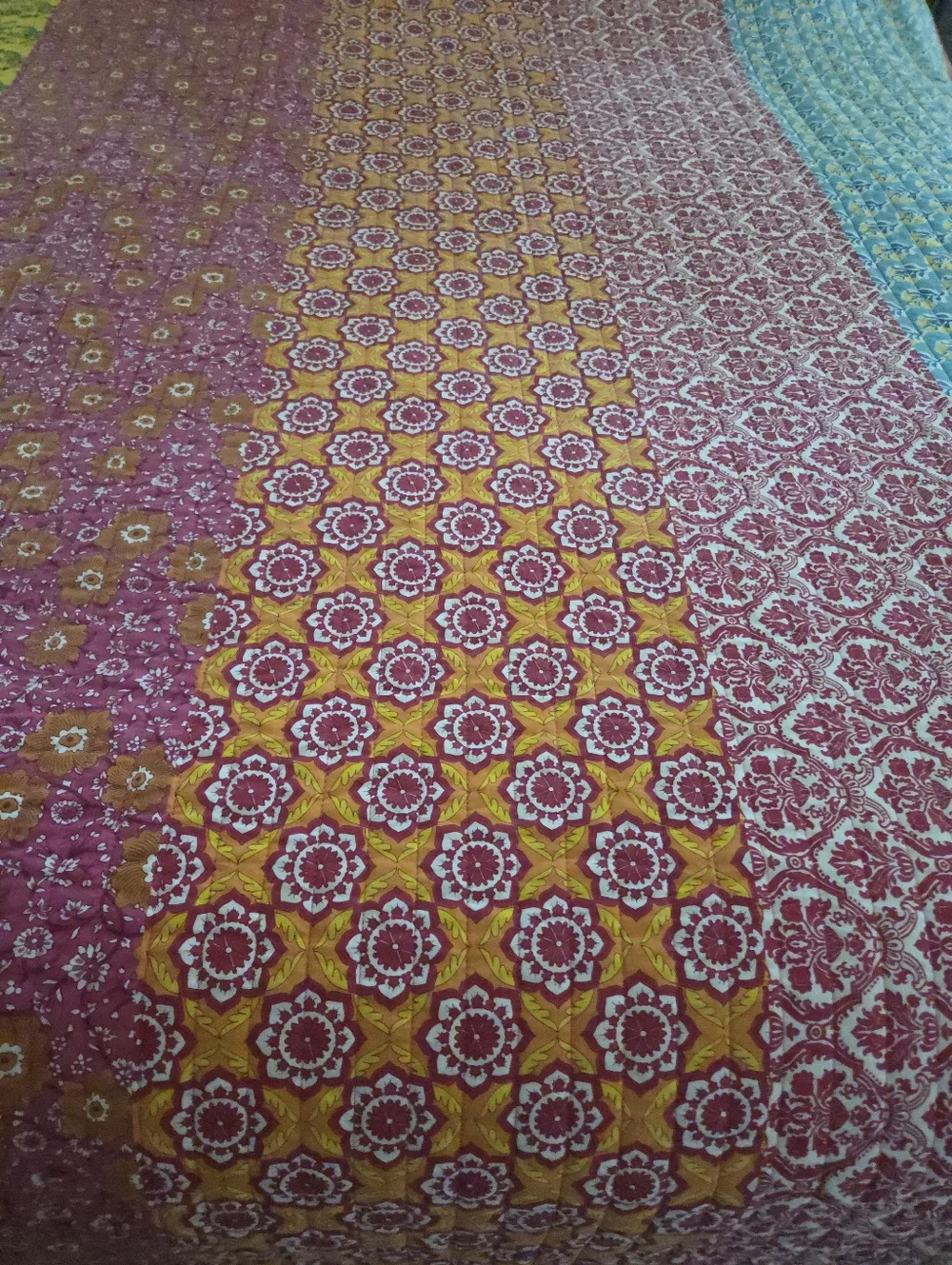Anthology Samara Bohemian 98" X 88" Quilted Cotton Reversible Coverlet - Picture 5 of 10
